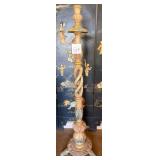 R - 53.5'T CARVED WOOD CANDLE HOLDER (G71)