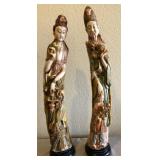 R - PAIR OF CHINESE STATUETTES 23'T (P95)