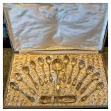 R - STERLING 19th CENTURY TEA SPOON SET 134GRAMS