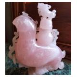 R - CARVED ROSE QUARTZ FIGURINE (L112)
