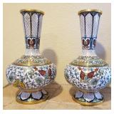 R - TWO CHINESE CLOISONNE VASES (F216)