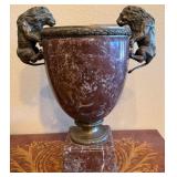 R - FRENCH ROUGE MARBLE MANTLE VASE (F115)