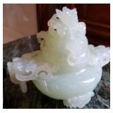 R - CARVED JADE CENSER (L114)