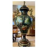 R - FRENCH ROCOCO-STYLE PORCELAIN URN 39.5'T (F22)