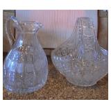 R - CRYSTAL PITCHER & BASKET VASE (K56)