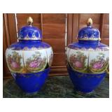 R - PAIR OF 'LOVE STORY' GINGER JARS (L120)