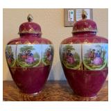 R - PAIR OF MATCHING GINGER JARS (F111)