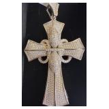 .925 STERLING SILVER CROOS W/CZ 31.7GRAMS