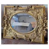 R - ANTIQUE-STYLE GILTWOOD MIRROR 48X41' (G20)