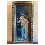 R - PERSIAN PAINTING WITH INLAID WOOD FRAME (F126)