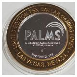 PALMS CASINO - $10 .999 SILVER TOKEN (551 A97)