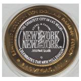 NEW YORK CASINO - $10 .999 SILVER TOKEN (551 C28)