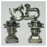 STERLING SILVER GOLD EARRINGS 4.20GRS
