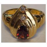 .925 STERLING SILVER / GOLD PLATED RING (B7)