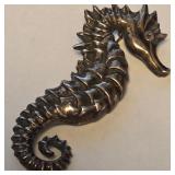 STERLING SILVER SEAHORSE  BROOCH ((B2)