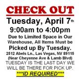 AUCTION PICK UP DAY & HOURS