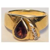 .925 SILVER / GOLD PLATED RING SIZE 7 (B9)