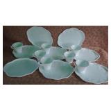 487 -MILK GLASS PLATES WITH CUPS(G301)