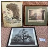 487 - THREE PIECES OF FRAMED ART (A34)