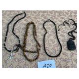 487 - LOT OF FOUR BEADED NECKLACES (A20)