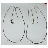 2 STERLING SILVER GOLD PLATED CHAINS 4.00GRS