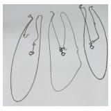 3 STERLING SILVER CHAINS