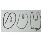 3 STERLING SILVER BRACELETS 5.80GRS