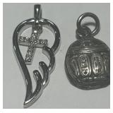 2 STERLING SILVER PENDANTS 5.70GRS