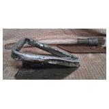 N - TWO VINTAGE FOLDING SHOVELS (T207)