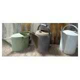 11 - THREE VINTAGE WATERING CANS (C564)