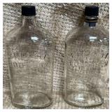 N - TWO VINTAGE GLASS BOTTLES (T271)