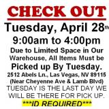 AUCTION PICK UP DAY & HOURS