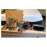 J5 - KEEPSAKE BOX W/ CONTENTS, EMERSON ALARM CLOCK