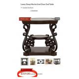 J5 - SIDE TABLE WITH GLASS INSET TOP (L15)