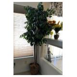 J5 - FAUX TREE IN BASKET PLANTER 6F TALL (L7)