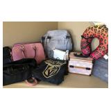J5 - MIXED LOT OF PURSES, TOTES, BACKPACK, PILLOW