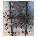 11 - PAIR OF METAL CANDLE SCONCES (H28)