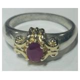 STERLING SILVER GEMSTONE RING 4.00GRS