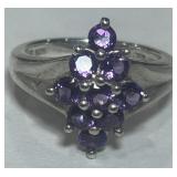 STERLING SILVER GEMSTONE RING 5.40GRS