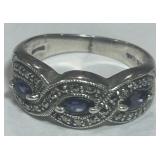 STERLING SILVER GEMSTONE RING4.70GRS