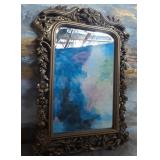 11 - WALL MIRROR WITH ORNATE FRAME 38X28'