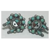 STERLING SILVER TURQOUISE EARRINGS 3.00GRS