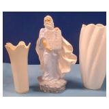 489 - LENOX VASES & BONE CHINA 'TEMPEST' FIGURINE