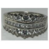 STERLING SILVER CZ RING 5.90GRS