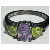STERLING SILVER GEMSTONE RING 3.80GRS