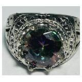 STERLING SILVER MYSTIC TOPAZ RING 5.60GRS