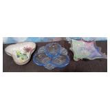 11 - THREE COLLECTIBLE CERAMIC & GLASS DISHES