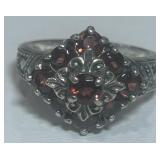 STERLING SILVER GEMSTONE RING 5.30GRS