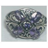 STERLING SILVER GEMSTONE RING 5.60GRS