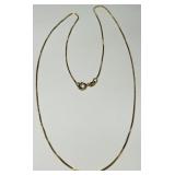 STERLING SILVER GOLD PLATED 18INCH CHAIN 2.10GRS